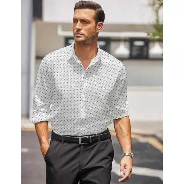COOFANDY Men's Business Dress Shirts Wrinkle Free Long Sleeve Regular Fit Dress Shirt Textured Casual Button Down Shirts