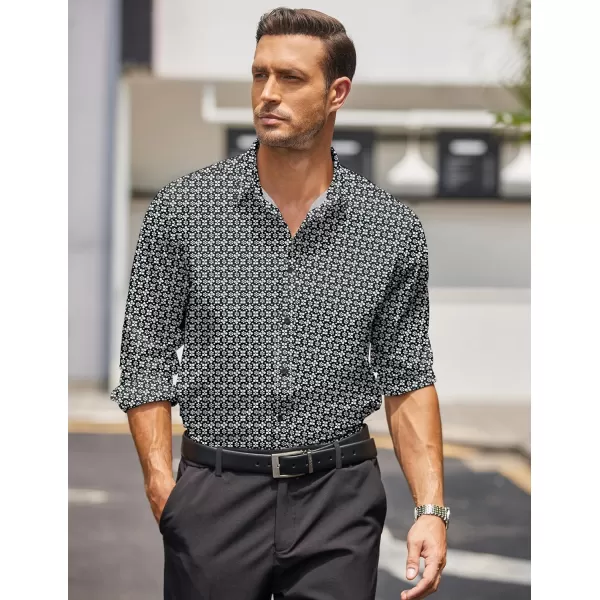 COOFANDY Men's Business Dress Shirts Wrinkle Free Long Sleeve Regular Fit Dress Shirt Textured Casual Button Down Shirts