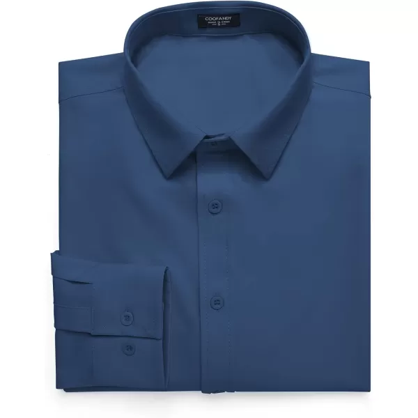 COOFANDY Men's Business Dress Shirts Wrinkle Free Long Sleeve Regular Fit Dress Shirt Textured Casual Button Down Shirts