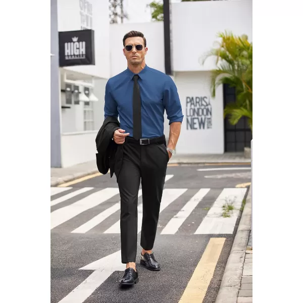 COOFANDY Men's Business Dress Shirts Wrinkle Free Long Sleeve Regular Fit Dress Shirt Textured Casual Button Down Shirts