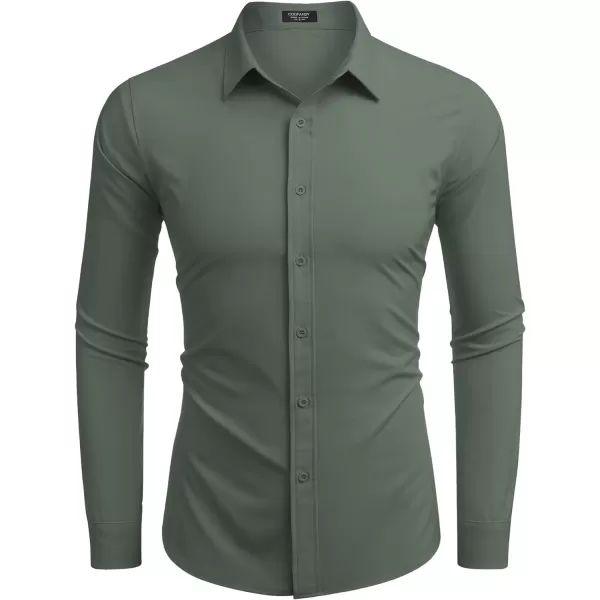 COOFANDY Men's Business Dress Shirts Wrinkle Free Long Sleeve Regular Fit Dress Shirt Textured Casual Button Down Shirts