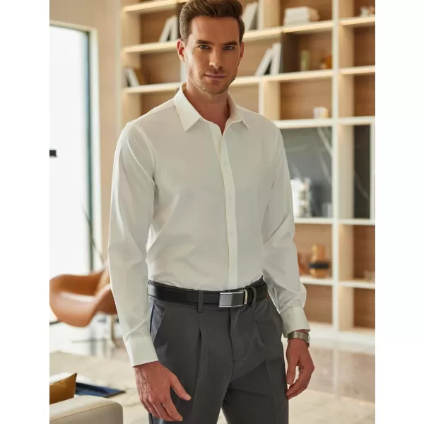 COOFANDY Men's Business Dress Shirts Wrinkle Free Long Sleeve Regular Fit Dress Shirt Textured Casual Button Down Shirts