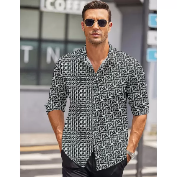 COOFANDY Men's Business Dress Shirts Wrinkle Free Long Sleeve Regular Fit Dress Shirt Textured Casual Button Down Shirts