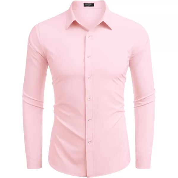 COOFANDY Men's Business Dress Shirts Wrinkle Free Long Sleeve Regular Fit Dress Shirt Textured Casual Button Down Shirts