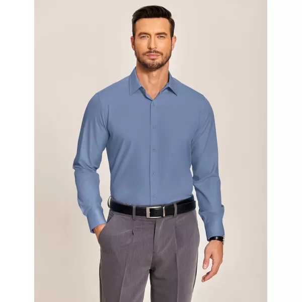 COOFANDY Men's Business Dress Shirts Wrinkle Free Long Sleeve Regular Fit Dress Shirt Textured Casual Button Down Shirts