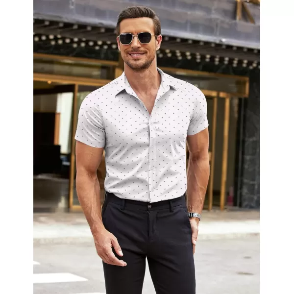 COOFANDY Men's Button Down Shirt Short Sleeve Casual Shirt for Men Summer Business Casual Dress Shirt