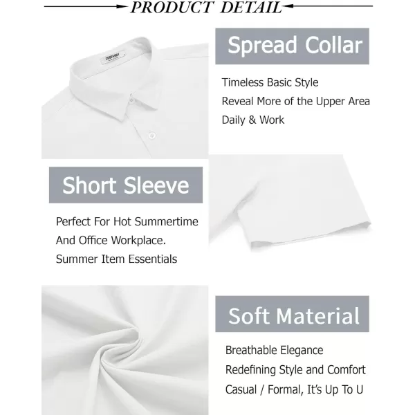 COOFANDY Men's Button Down Shirt Short Sleeve Casual Shirt for Men Summer Business Casual Dress Shirt