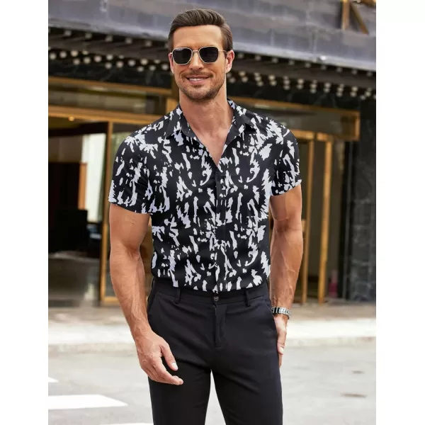 COOFANDY Men's Button Down Shirt Short Sleeve Casual Shirt for Men Summer Business Casual Dress Shirt