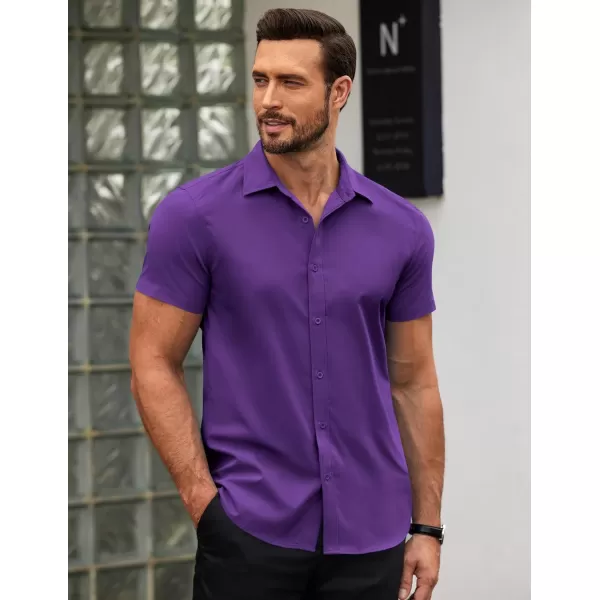COOFANDY Men's Button Down Shirt Short Sleeve Casual Shirt for Men Summer Business Casual Dress Shirt