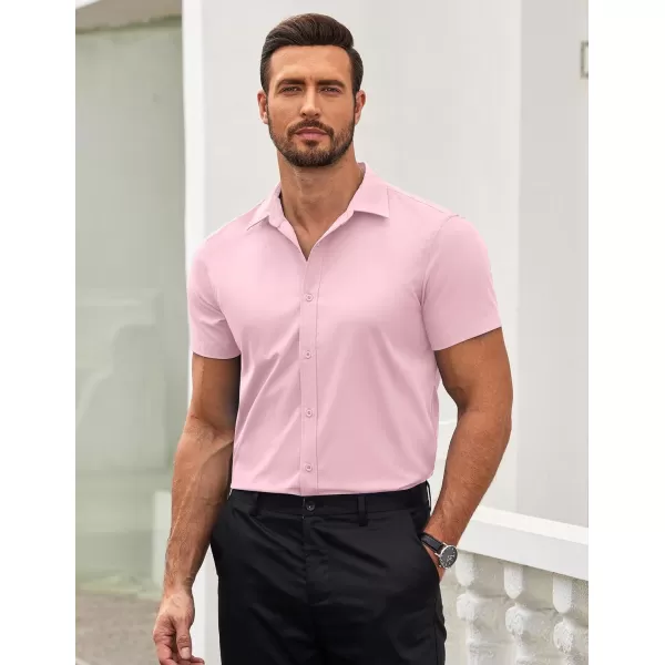 COOFANDY Men's Button Down Shirt Short Sleeve Casual Shirt for Men Summer Business Casual Dress Shirt