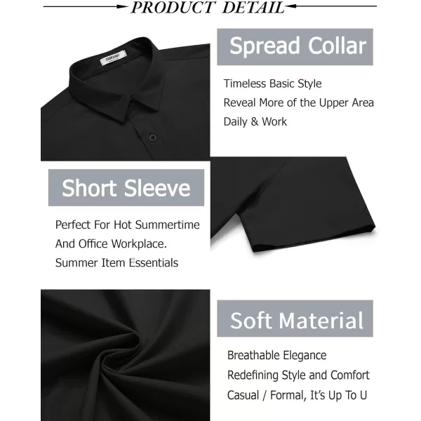 COOFANDY Men's Button Down Shirt Short Sleeve Casual Shirt for Men Summer Business Casual Dress Shirt