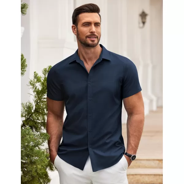 COOFANDY Men's Button Down Shirt Short Sleeve Casual Shirt for Men Summer Business Casual Dress Shirt