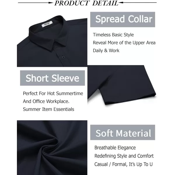 COOFANDY Men's Button Down Shirt Short Sleeve Casual Shirt for Men Summer Business Casual Dress Shirt
