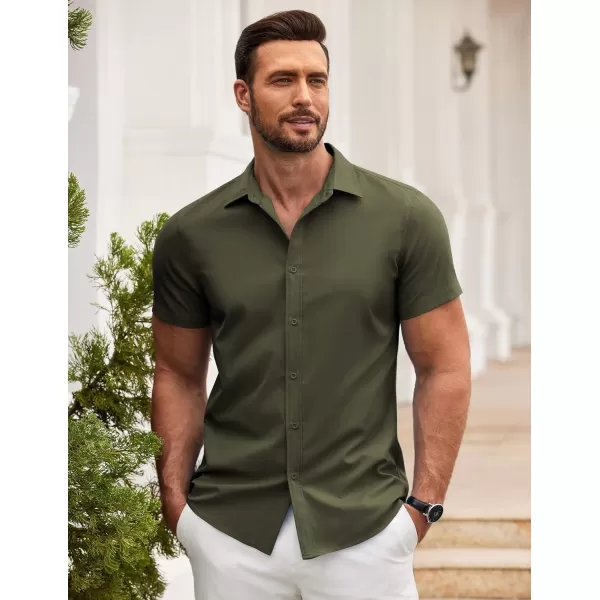 COOFANDY Men's Button Down Shirt Short Sleeve Casual Shirt for Men Summer Business Casual Dress Shirt