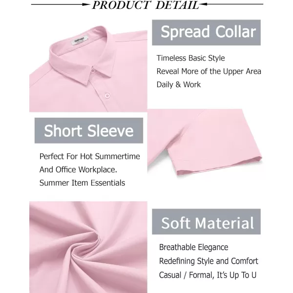 COOFANDY Men's Button Down Shirt Short Sleeve Casual Shirt for Men Summer Business Casual Dress Shirt