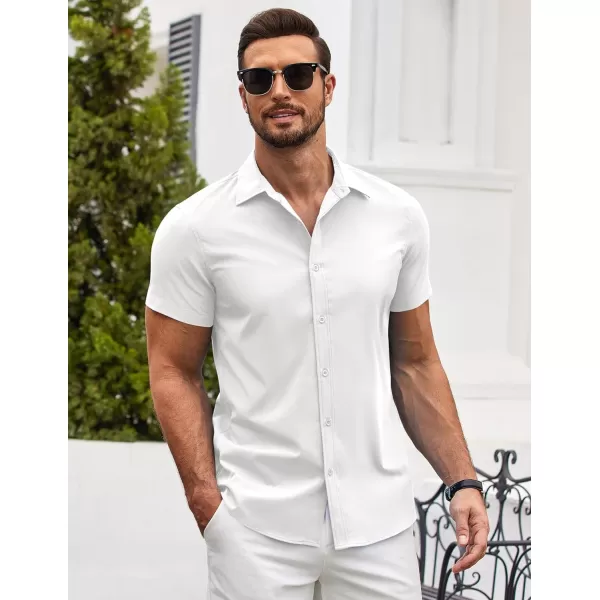 COOFANDY Men's Button Down Shirt Short Sleeve Casual Shirt for Men Summer Business Casual Dress Shirt