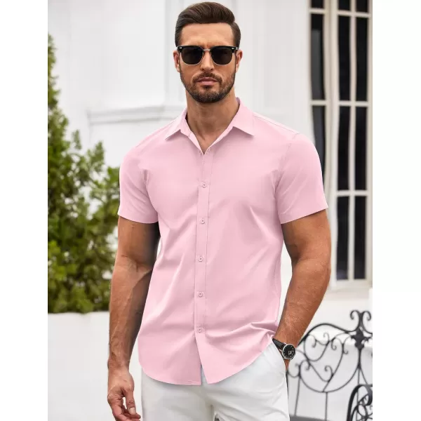 COOFANDY Men's Button Down Shirt Short Sleeve Casual Shirt for Men Summer Business Casual Dress Shirt