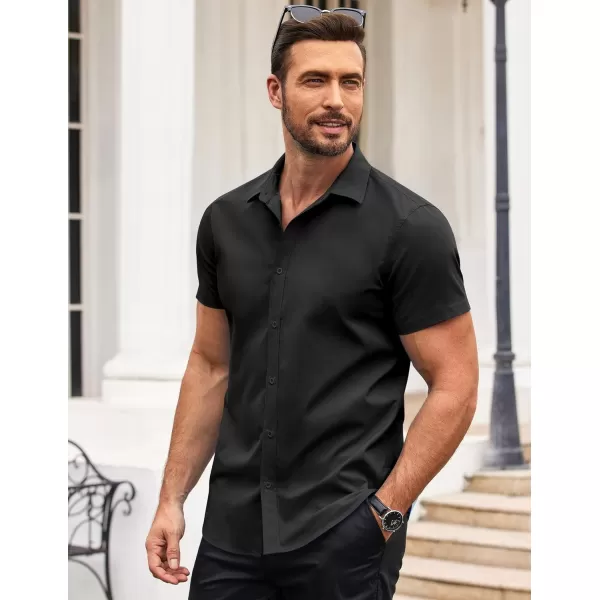 COOFANDY Men's Button Down Shirt Short Sleeve Casual Shirt for Men Summer Business Casual Dress Shirt
