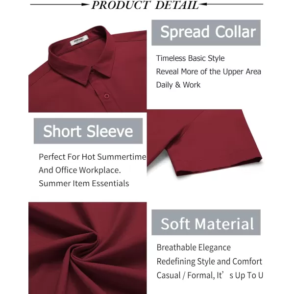 COOFANDY Men's Button Down Shirt Short Sleeve Casual Shirt for Men Summer Business Casual Dress Shirt
