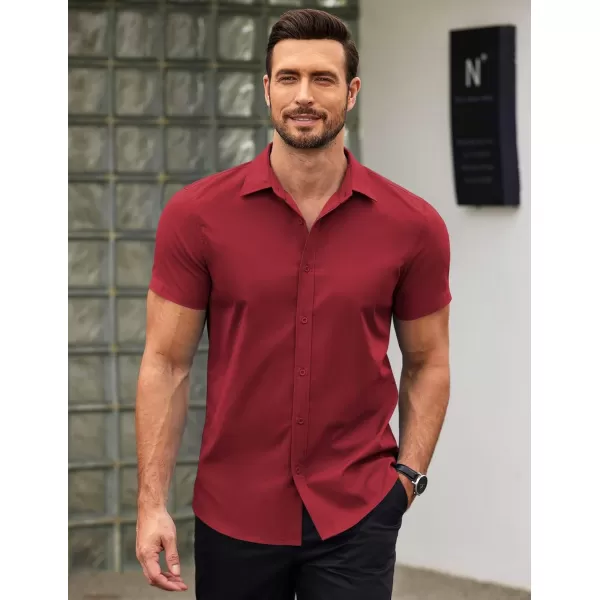 COOFANDY Men's Button Down Shirt Short Sleeve Casual Shirt for Men Summer Business Casual Dress Shirt