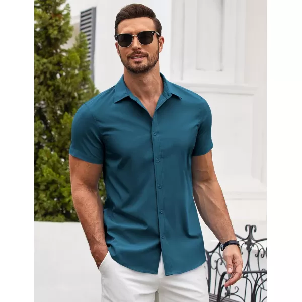 COOFANDY Men's Button Down Shirt Short Sleeve Casual Shirt for Men Summer Business Casual Dress Shirt