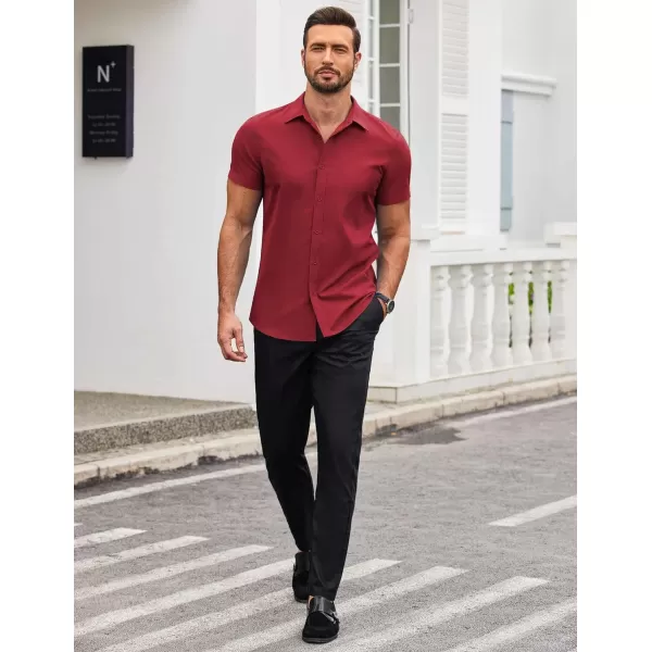 COOFANDY Men's Button Down Shirt Short Sleeve Casual Shirt for Men Summer Business Casual Dress Shirt