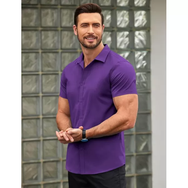 COOFANDY Men's Button Down Shirt Short Sleeve Casual Shirt for Men Summer Business Casual Dress Shirt