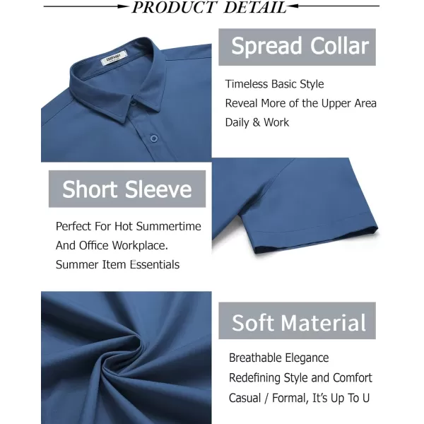 COOFANDY Men's Button Down Shirt Short Sleeve Casual Shirt for Men Summer Business Casual Dress Shirt