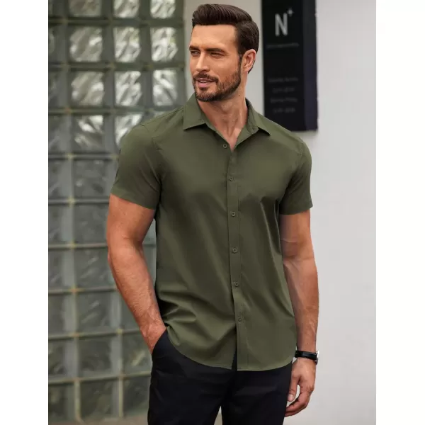 COOFANDY Men's Button Down Shirt Short Sleeve Casual Shirt for Men Summer Business Casual Dress Shirt