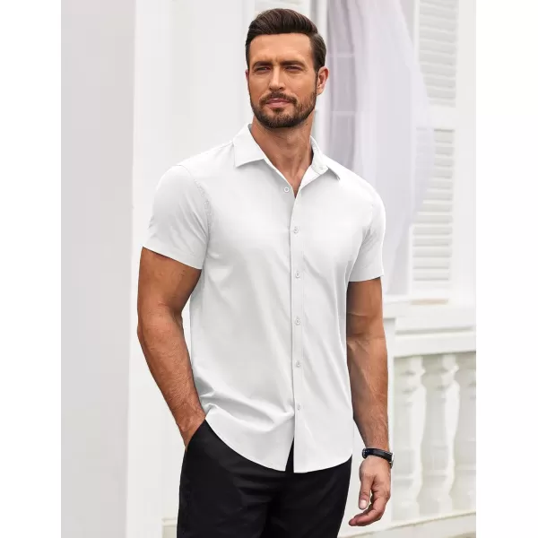 COOFANDY Men's Button Down Shirt Short Sleeve Casual Shirt for Men Summer Business Casual Dress Shirt