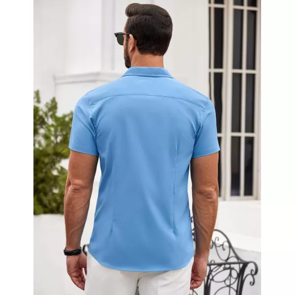 COOFANDY Men's Button Down Shirt Short Sleeve Casual Shirt for Men Summer Business Casual Dress Shirt