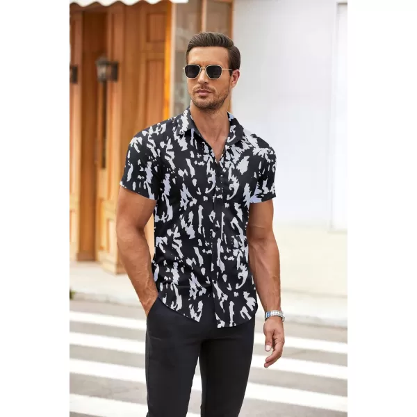 COOFANDY Men's Button Down Shirt Short Sleeve Casual Shirt for Men Summer Business Casual Dress Shirt