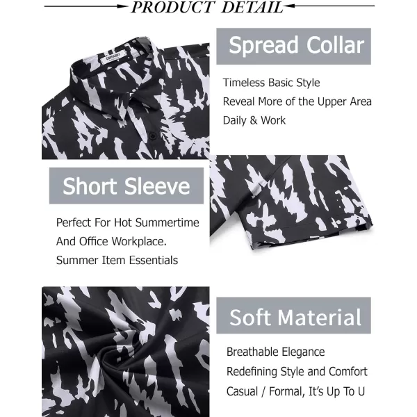 COOFANDY Men's Button Down Shirt Short Sleeve Casual Shirt for Men Summer Business Casual Dress Shirt
