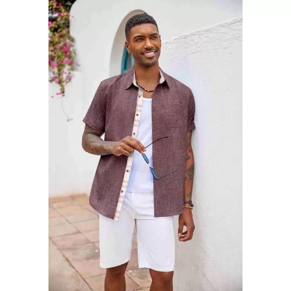 COOFANDY Men's Button Down Shirts Short Sleeve Casual Shirts Summer Beach Shirts Vacation Wedding Shirts with Pocket