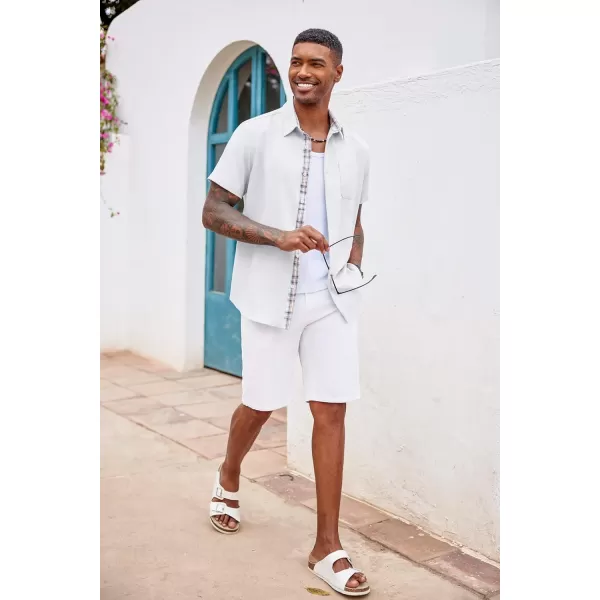 COOFANDY Men's Button Down Shirts Short Sleeve Casual Shirts Summer Beach Shirts Vacation Wedding Shirts with Pocket