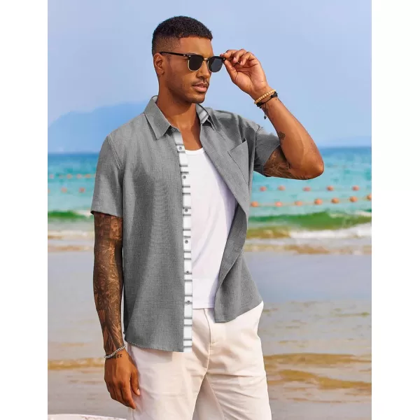 COOFANDY Men's Button Down Shirts Short Sleeve Casual Shirts Summer Beach Shirts Vacation Wedding Shirts with Pocket