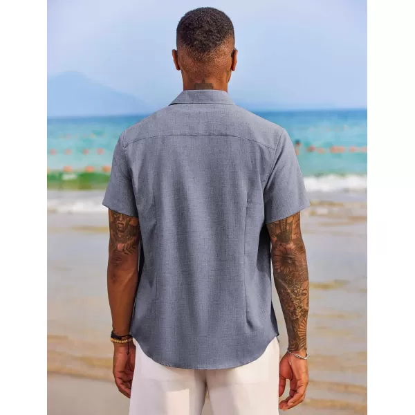 COOFANDY Men's Button Down Shirts Short Sleeve Casual Shirts Summer Beach Shirts Vacation Wedding Shirts with Pocket