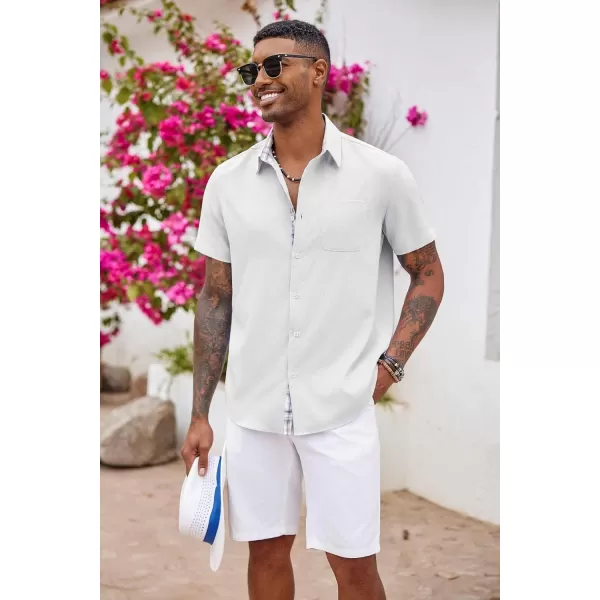 COOFANDY Men's Button Down Shirts Short Sleeve Casual Shirts Summer Beach Shirts Vacation Wedding Shirts with Pocket
