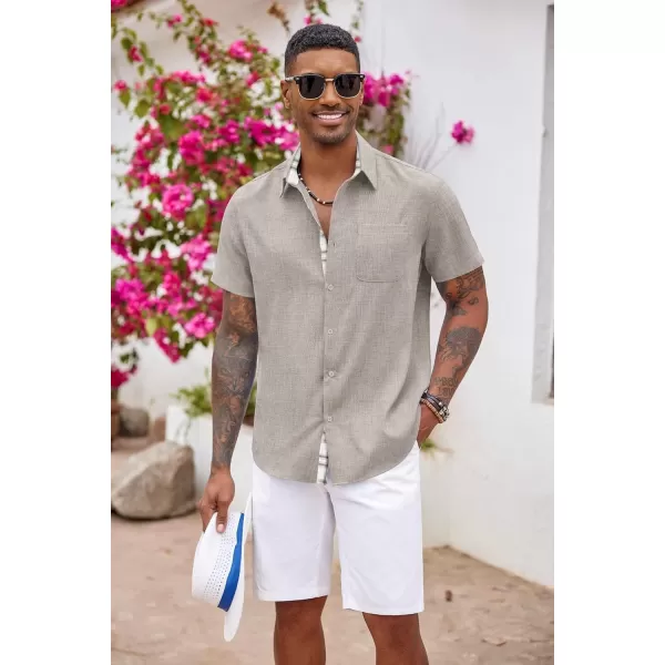 COOFANDY Men's Button Down Shirts Short Sleeve Casual Shirts Summer Beach Shirts Vacation Wedding Shirts with Pocket