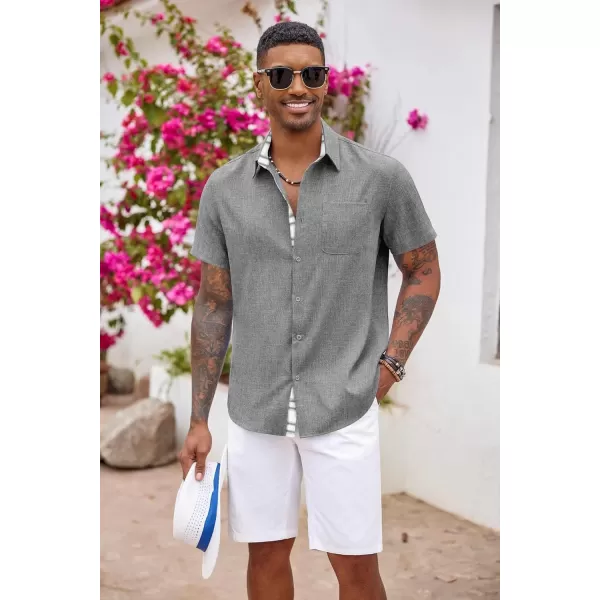 COOFANDY Men's Button Down Shirts Short Sleeve Casual Shirts Summer Beach Shirts Vacation Wedding Shirts with Pocket