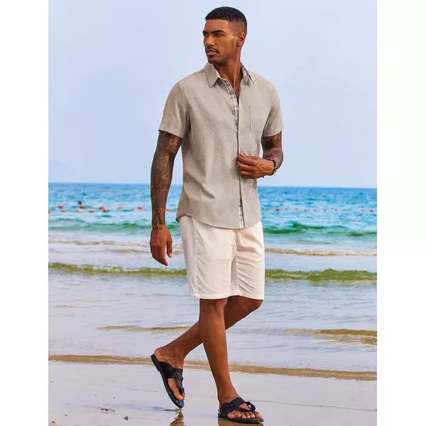 COOFANDY Men's Button Down Shirts Short Sleeve Casual Shirts Summer Beach Shirts Vacation Wedding Shirts with Pocket