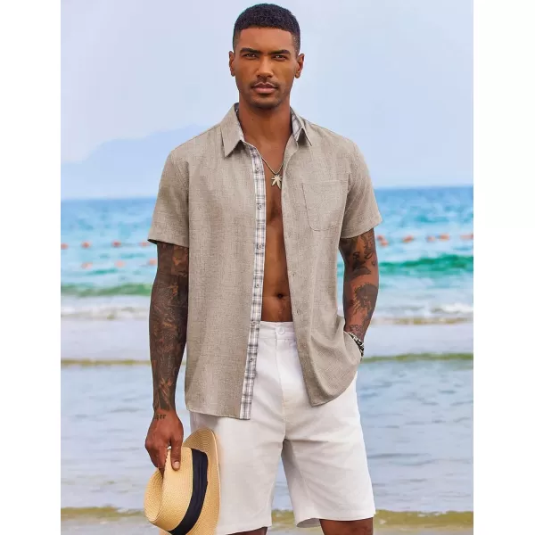 COOFANDY Men's Button Down Shirts Short Sleeve Casual Shirts Summer Beach Shirts Vacation Wedding Shirts with Pocket
