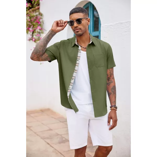 COOFANDY Men's Button Down Shirts Short Sleeve Casual Shirts Summer Beach Shirts Vacation Wedding Shirts with Pocket