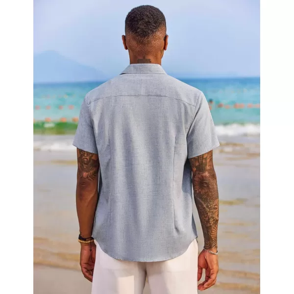 COOFANDY Men's Button Down Shirts Short Sleeve Casual Shirts Summer Beach Shirts Vacation Wedding Shirts with Pocket