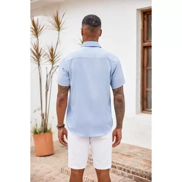 COOFANDY Men's Button Down Shirts Short Sleeve Casual Shirts Summer Beach Shirts Vacation Wedding Shirts with Pocket