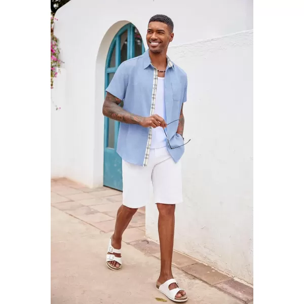 COOFANDY Men's Button Down Shirts Short Sleeve Casual Shirts Summer Beach Shirts Vacation Wedding Shirts with Pocket