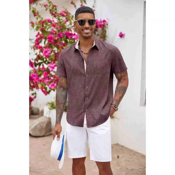 COOFANDY Men's Button Down Shirts Short Sleeve Casual Shirts Summer Beach Shirts Vacation Wedding Shirts with Pocket