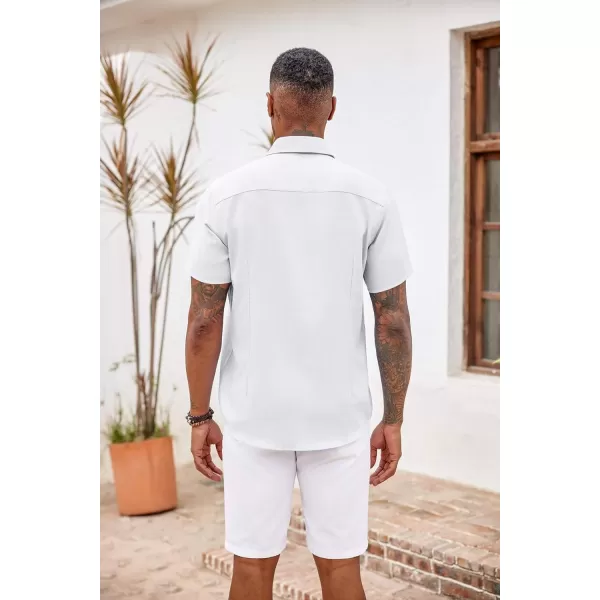 COOFANDY Men's Button Down Shirts Short Sleeve Casual Shirts Summer Beach Shirts Vacation Wedding Shirts with Pocket
