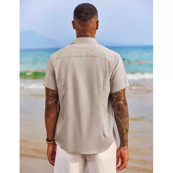 COOFANDY Men's Button Down Shirts Short Sleeve Casual Shirts Summer Beach Shirts Vacation Wedding Shirts with Pocket