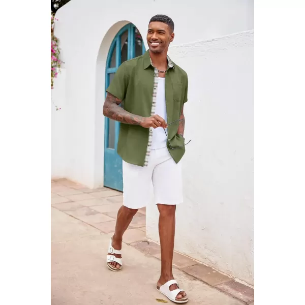 COOFANDY Men's Button Down Shirts Short Sleeve Casual Shirts Summer Beach Shirts Vacation Wedding Shirts with Pocket